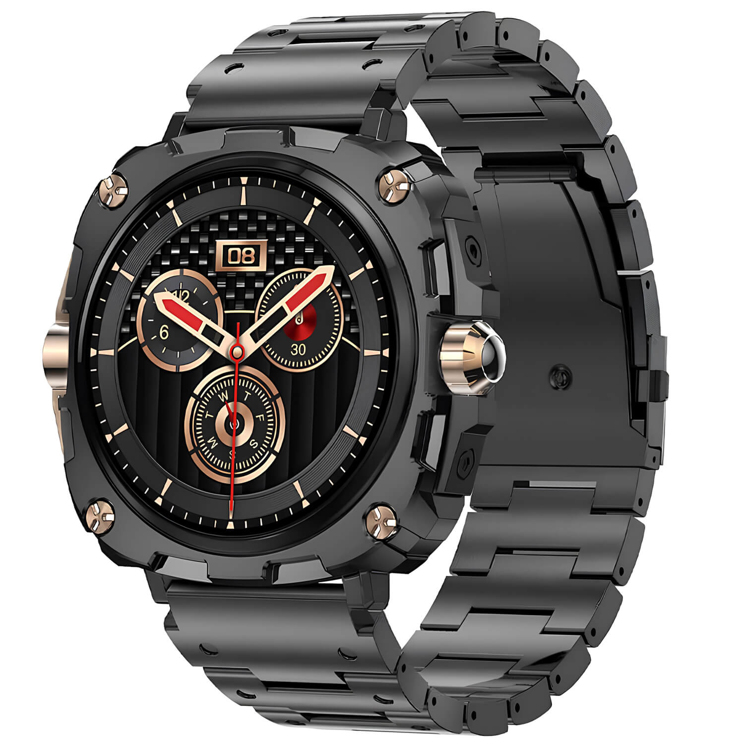 Smartwatch Microwear AK71 - Black  Gold Steel