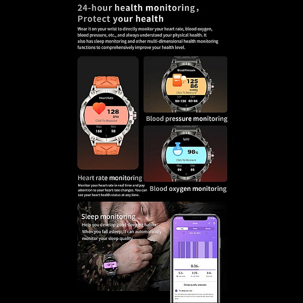 Smartwatch Microwear KC89 - Black