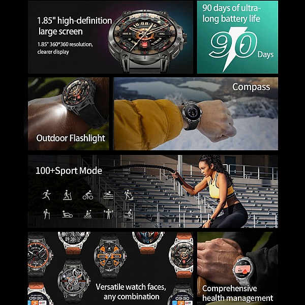 Smartwatch Microwear KC89 - Black