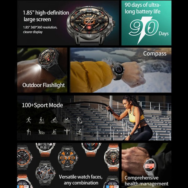Smartwatch Microwear KC89 - Black