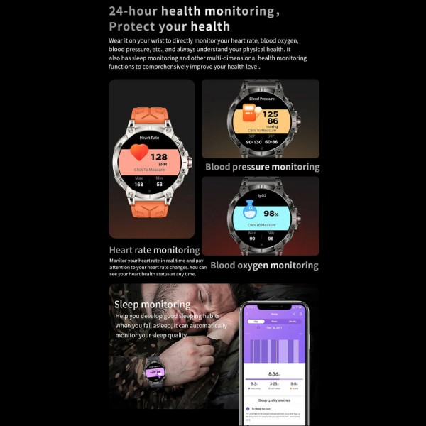 Smartwatch Microwear KC89 - Black