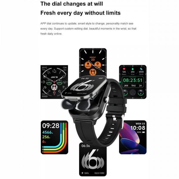 Smartwatch Microwear D8 Pro - Black Steel