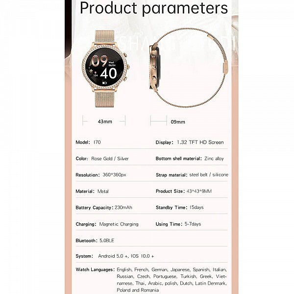 Smartwatch Microwear I70 - Magenta Smartwatch Microwear I70 - Magenta
