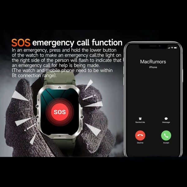 Smartwatch Microwear T26 - Green