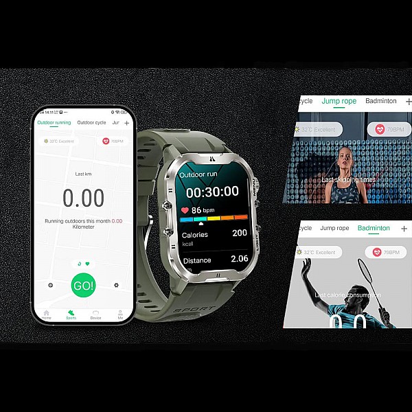 Smartwatch Microwear T26 - Green