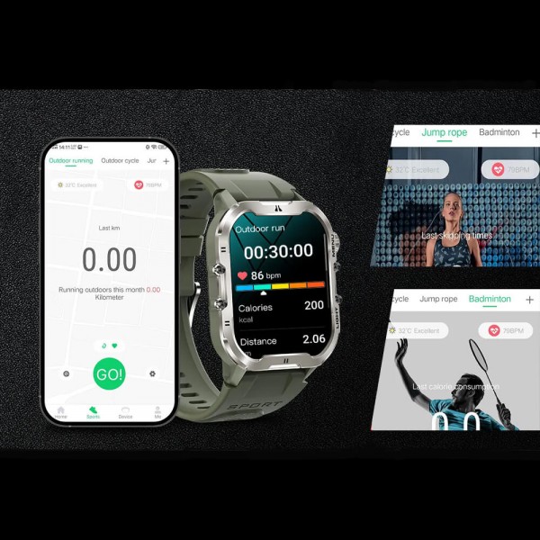 Smartwatch Microwear T26 - Green