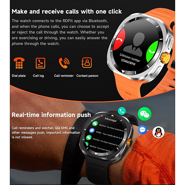 Smartwatch Microwear F7 - Black  Steel