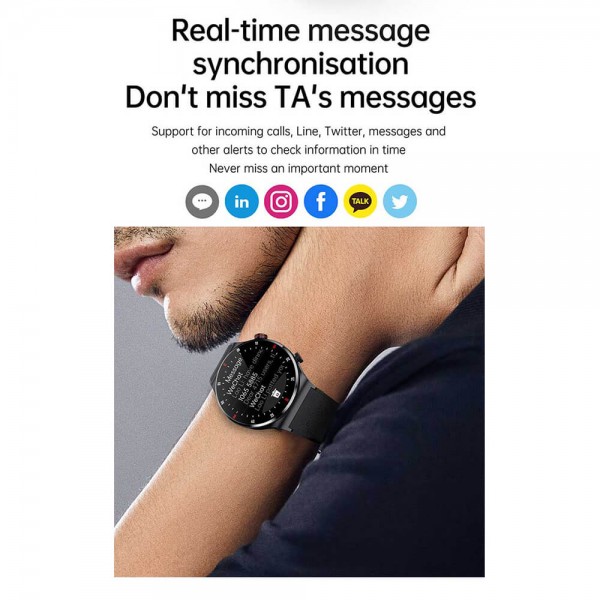Smartwatch Microwear QW33 - Black Steel