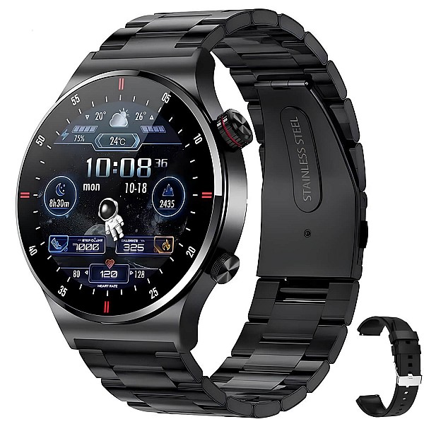 Smartwatch Microwear QW33 - Black Steel