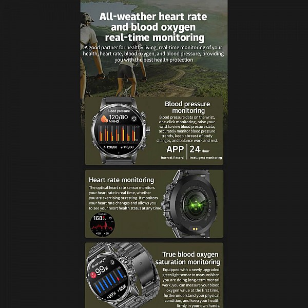 Smartwatch Microwear CF53 - Black Steel