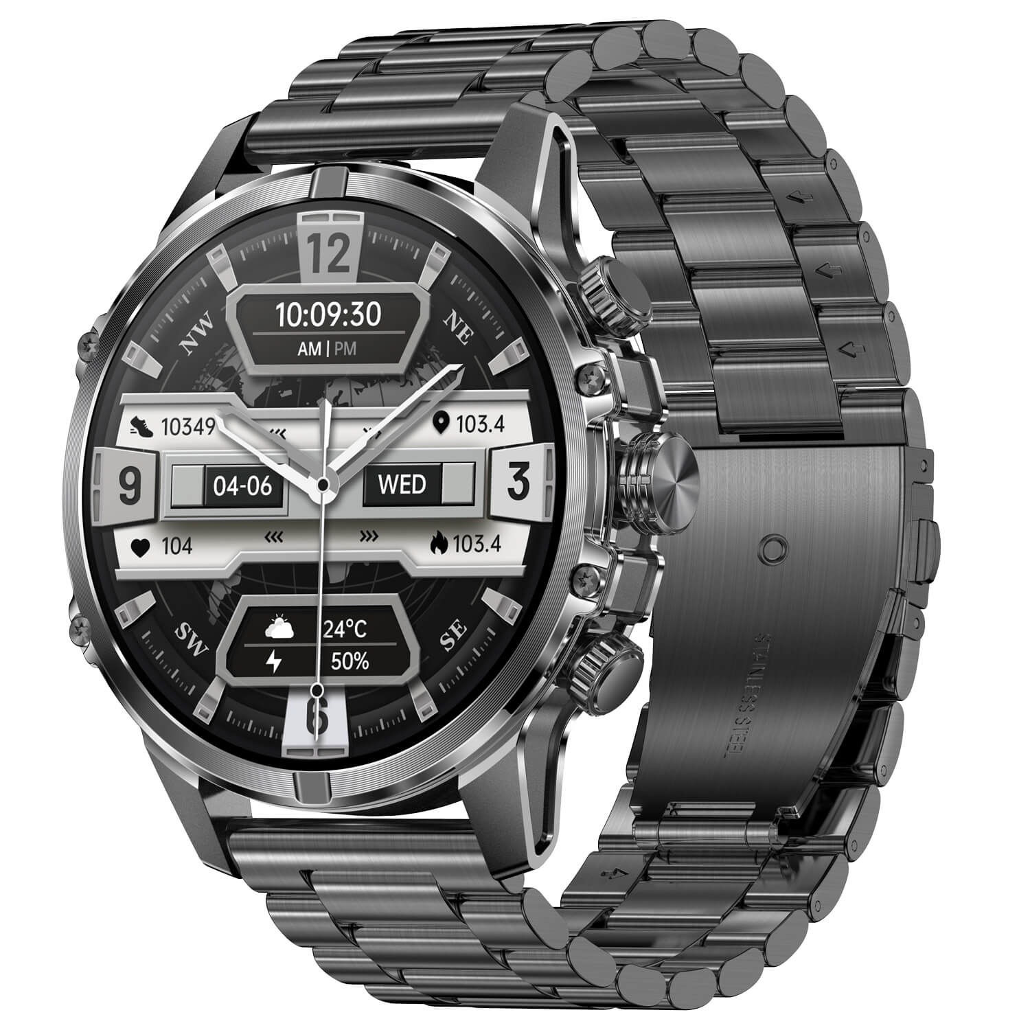 Smartwatch Microwear CF53 - Black Steel