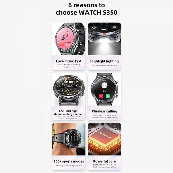 Smartwatch Microwear S350 - Grey Silicone