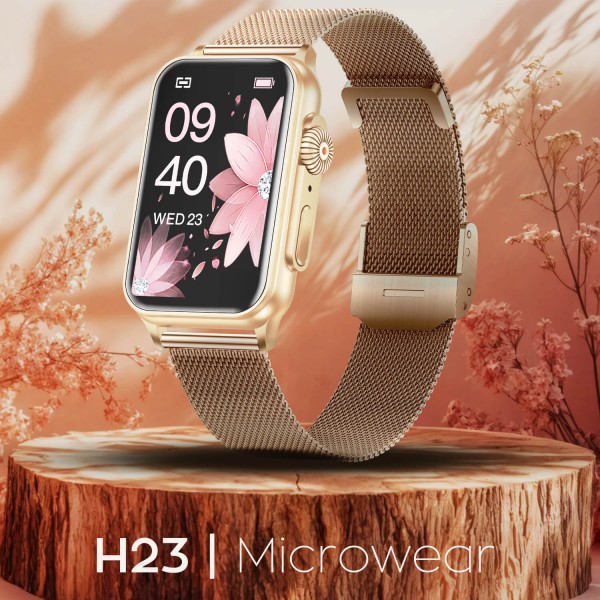 Smartwatch Microwear H23 - Gold Steel