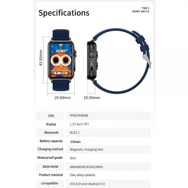 Smartwatch Microwear H23 - Gold Steel