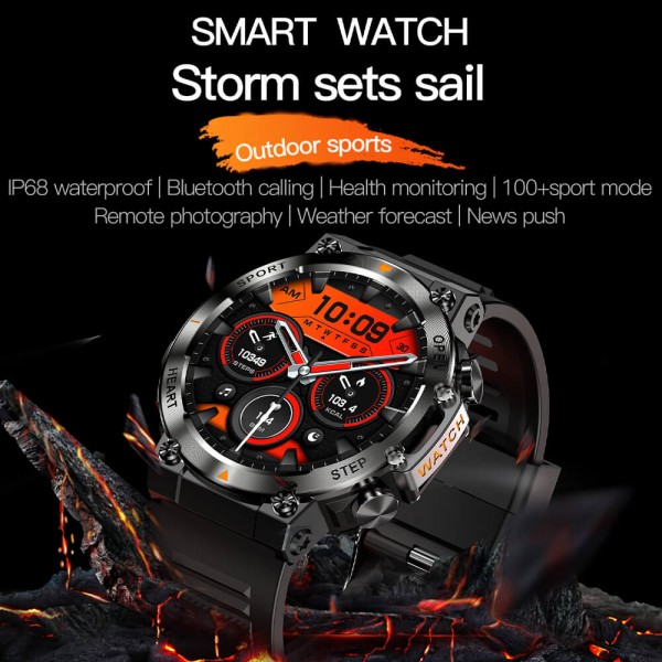 Smartwatch Microwear AK61 - Black Steel