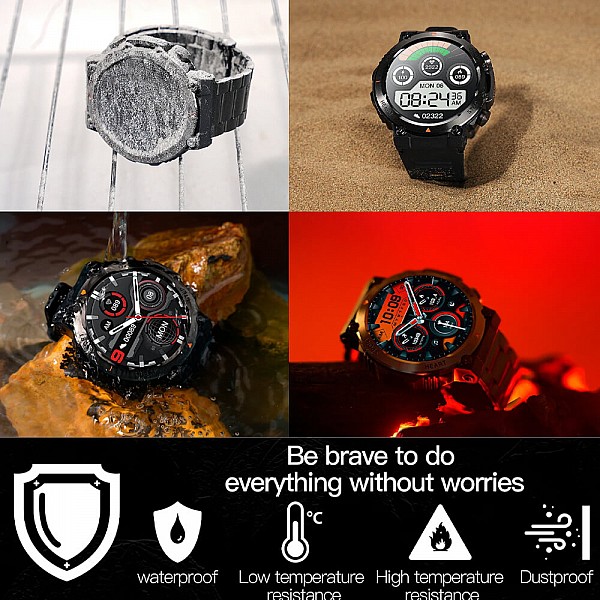 Smartwatch Microwear AK61 - Black Steel