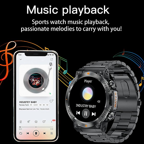 Smartwatch Microwear AK61 - Black Steel