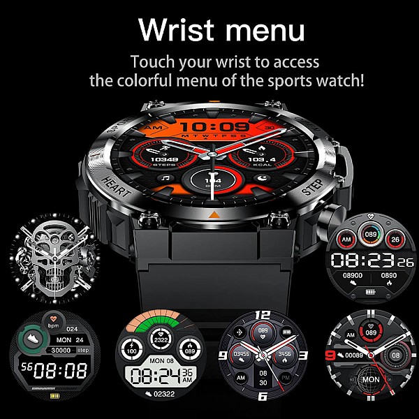 Smartwatch Microwear AK61 - Black Steel