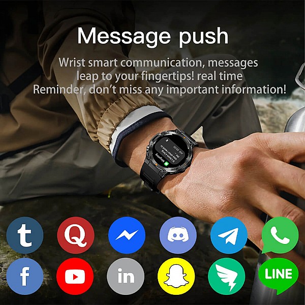 Smartwatch Microwear AK61 - Black Steel