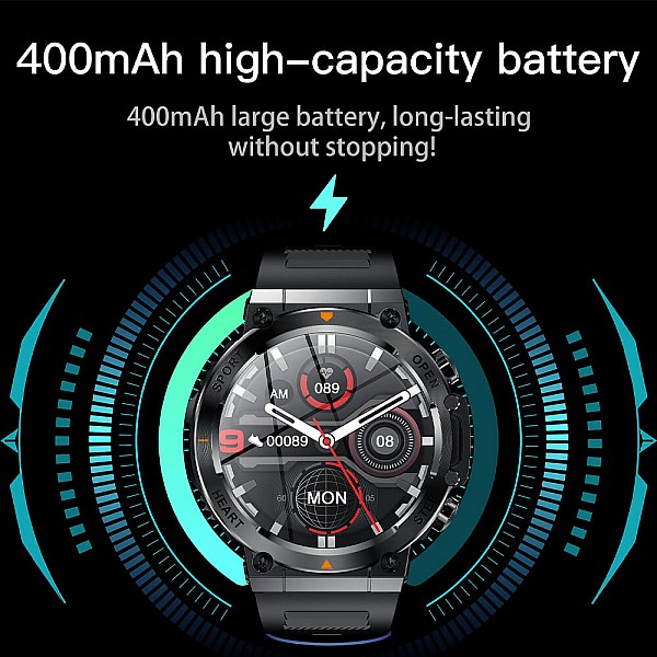 Smartwatch Microwear AK61 - Black Steel