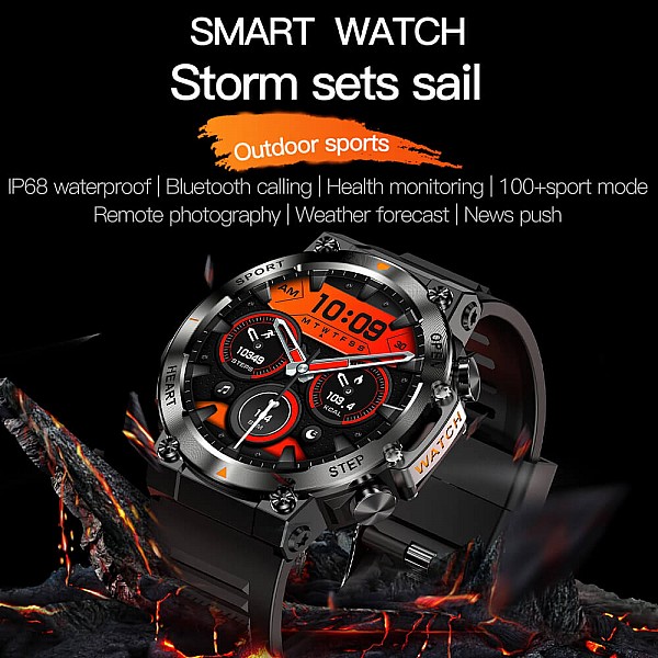 Smartwatch Microwear AK61 - Black Steel