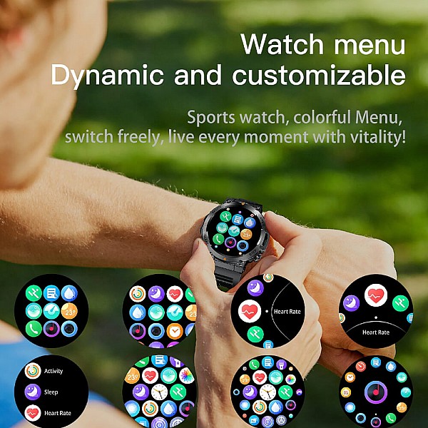 Smartwatch Microwear AK61 - Black Steel