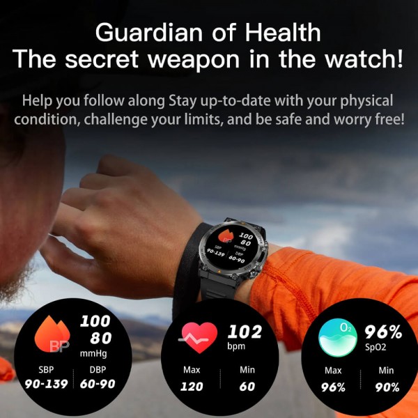 Smartwatch Microwear AK61 - Black Steel