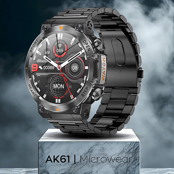 Smartwatch Microwear AK61 - Black Steel