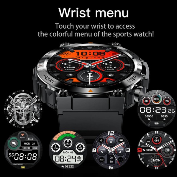 Smartwatch Microwear AK61 - Black Steel