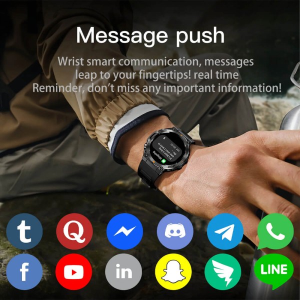 Smartwatch Microwear AK61 - Black Steel