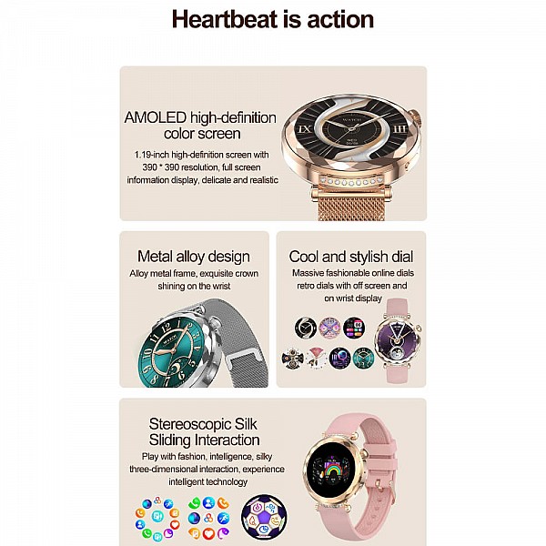 Smartwatch Microwear HK88 - Gold Steel