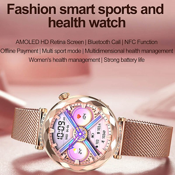 Smartwatch Microwear HK88 - Gold Steel