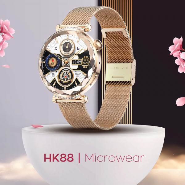 Smartwatch Microwear HK88 - Gold Steel