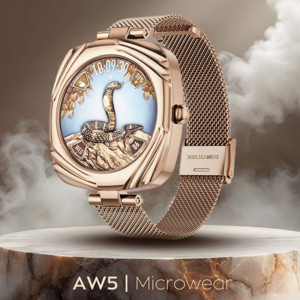 Smartwatch Microwear AW5 - Gold Steel