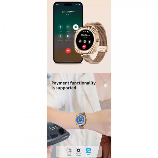 Smartwatch Microwear AW5 - Gold Steel