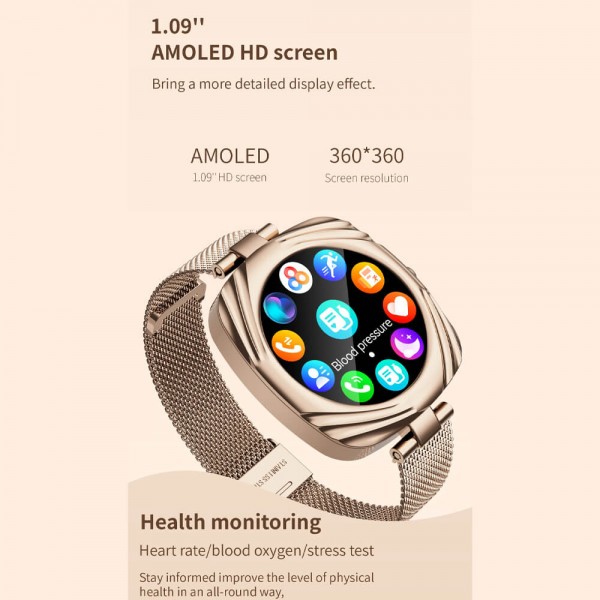 Smartwatch Microwear AW5 - Gold Steel