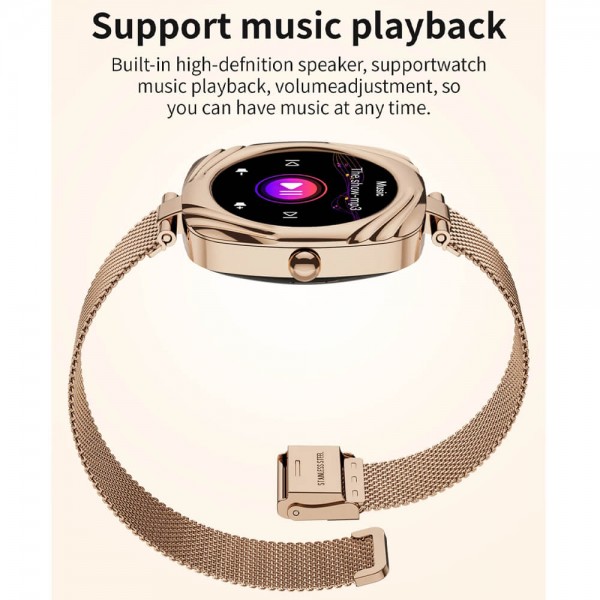 Smartwatch Microwear AW5 - Gold Steel