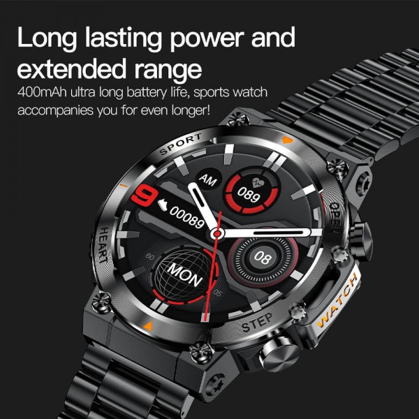 Smartwatch Microwear AK61 - Black Steel
