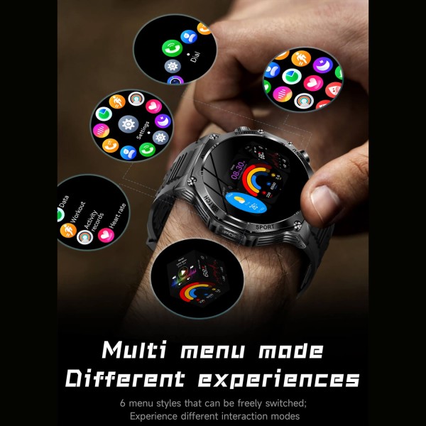 Smartwatch Microwear AK82 - Black Steel