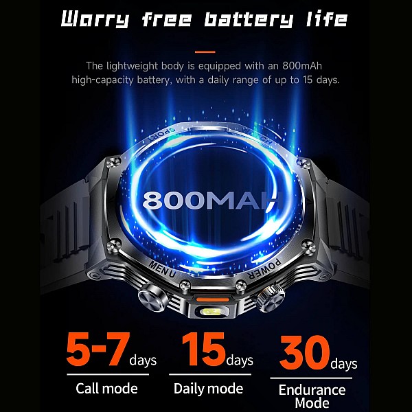 Smartwatch Microwear AK82 - Black Steel