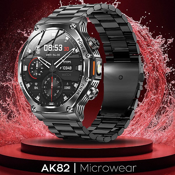 Smartwatch Microwear AK82 - Black Steel