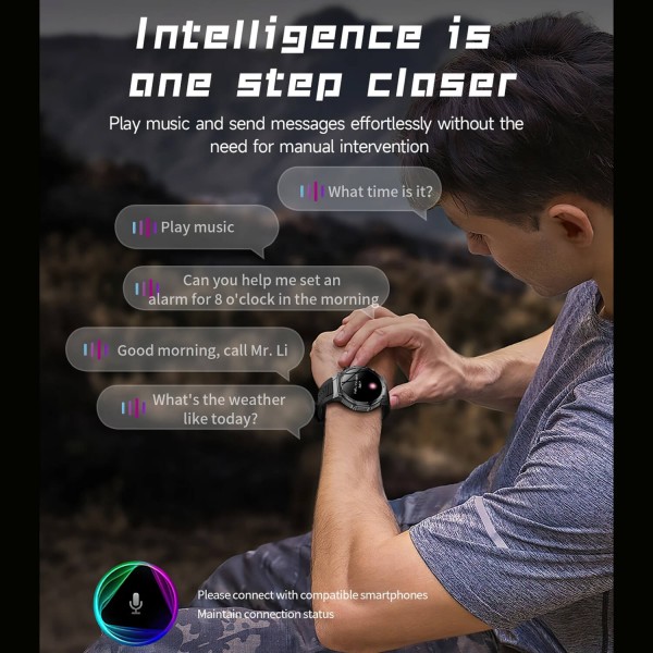 Smartwatch Microwear AK82 - Black Steel