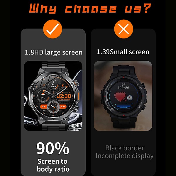 Smartwatch Microwear AK82 - Black Steel