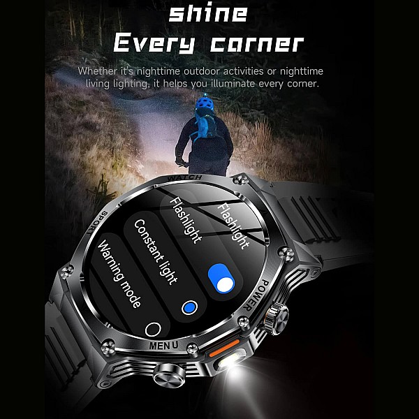 Smartwatch Microwear AK82 - Black Steel