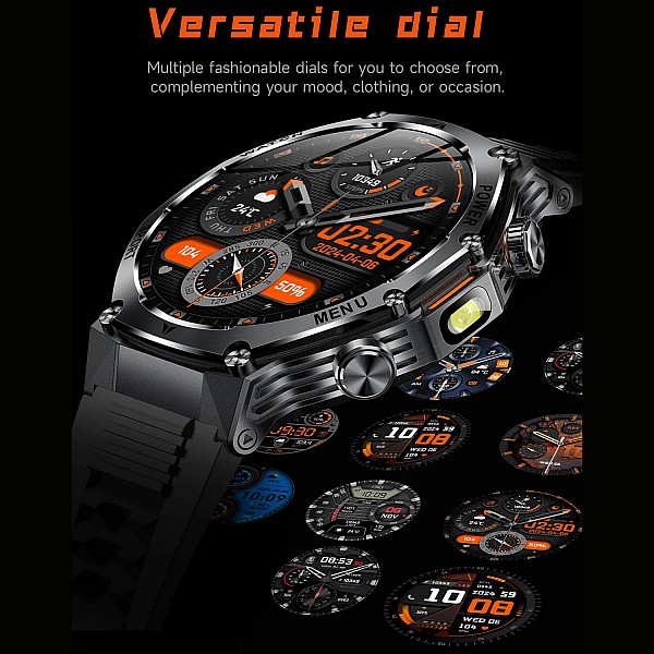 Smartwatch Microwear AK82 - Black Steel