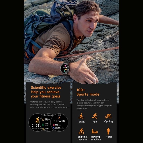 Smartwatch Microwear AK82 - Black Steel