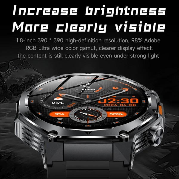 Smartwatch Microwear AK82 - Black Steel