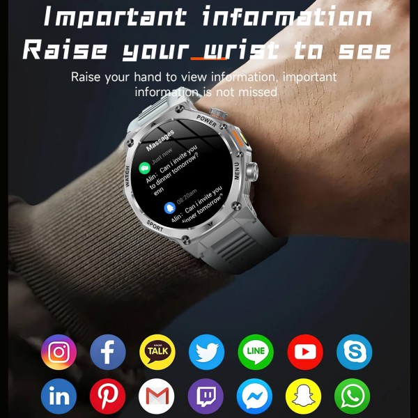 Smartwatch Microwear AK82 - Black Steel
