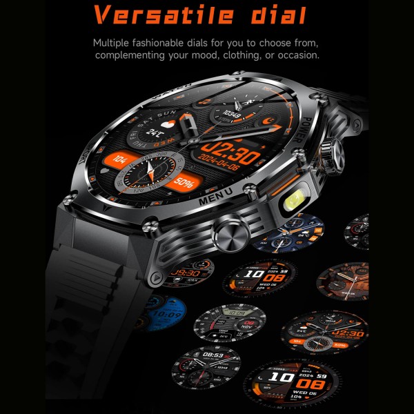 Smartwatch Microwear AK82 - Black Steel