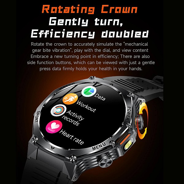 Smartwatch Microwear AK82 - Black Steel